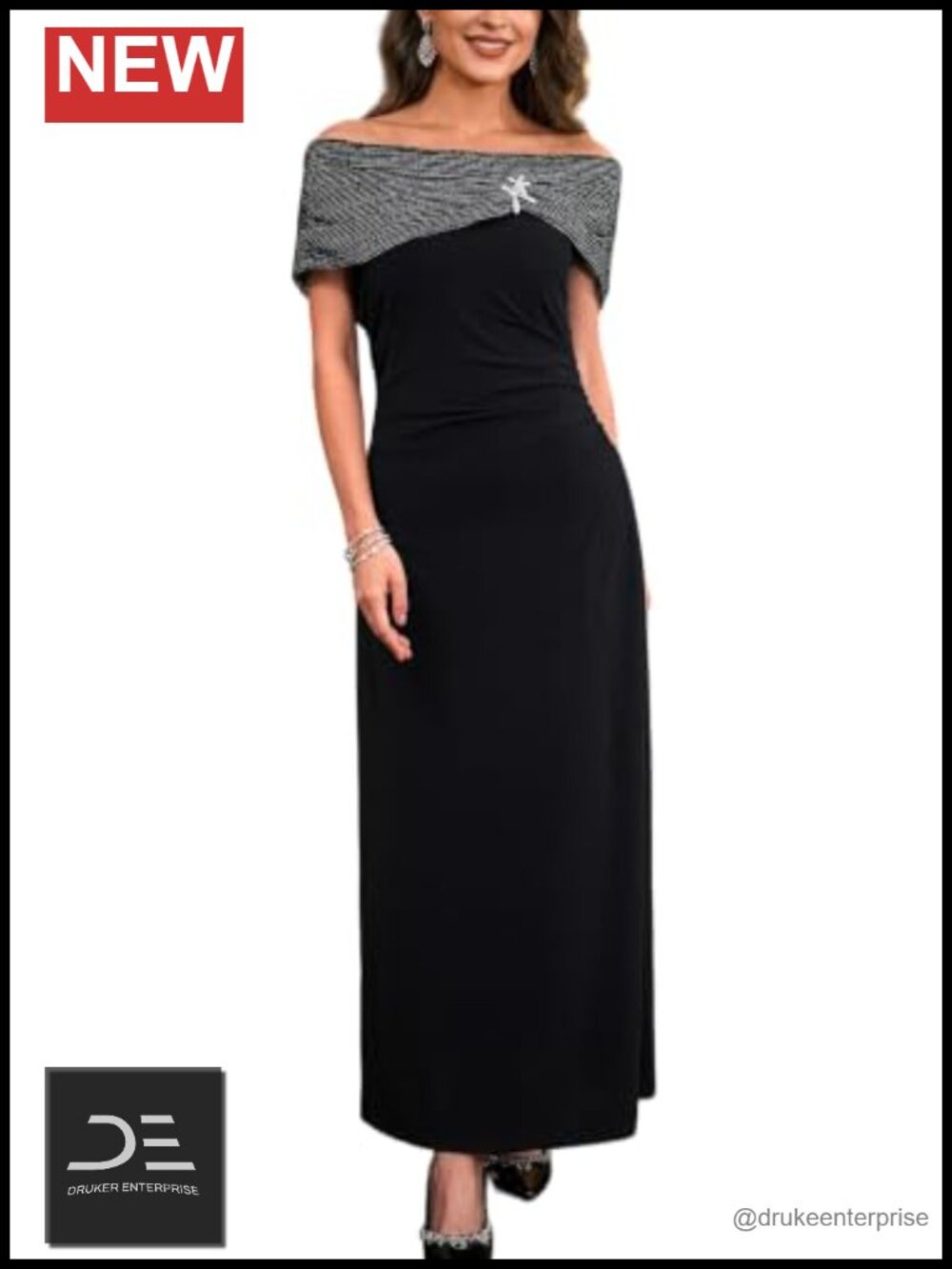 Off Shoulder Formal Dress Sleeveless Slim A-Line Ankle Wedding Guest